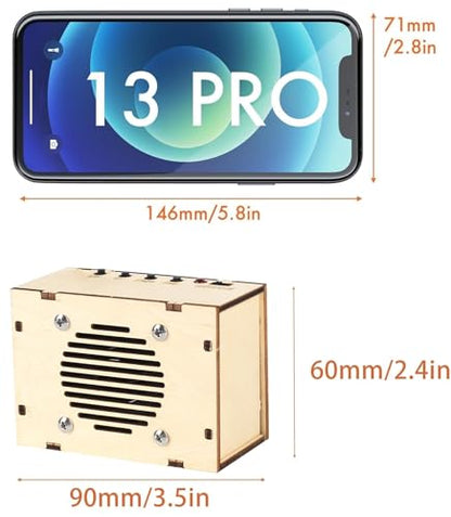 STEM Toys DIY FM Radio Kit, Science Circuit Project, Boy Gift Toys Age 8-13 - color: Classic Wood