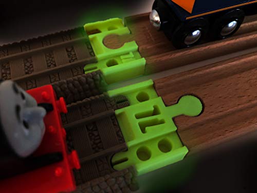 TrainLab Adapters Compatible with Trackmaster (Brown 2009) to Wooden Railway Train Tracks (2pc) (NiteBrite) NiteBrite - color: Nitebrite