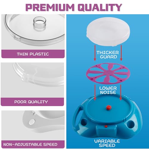 Spin Art Machine for Kids Ages 6-8,Adjustable Speed Arts&Crafts Paint Spinner Toy with Origami Artwork, Thicker Splatter Guard, Battery Operated Kids Crafts Kits, Gift Boys Girls - color: blue
