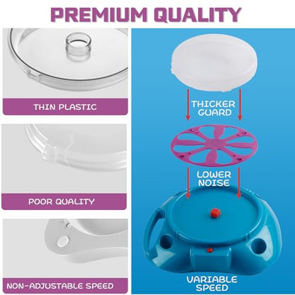 Spin Art Machine for Kids Ages 6-8,Adjustable Speed Arts&Crafts Paint Spinner Toy with Origami Artwork, Thicker Splatter Guard, Battery Operated Kids Crafts Kits, Gift Boys Girls - color: blue