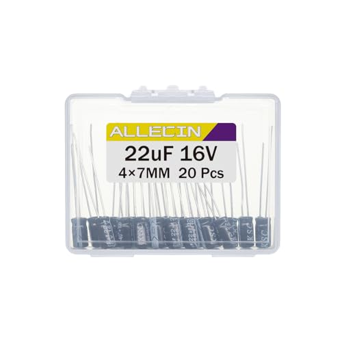 22uF 16V 4x7mm Electrolytic Capacitor 22 UF MFD 16 Volt 0.16x0.28in Aluminum Capacitors (Pack of 20) - style: 22uF 16V 4x7MM