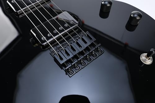 Pack of 6 10.5mm Single String Guitar Bridge Zinc Alloy Individual Fixed Hardtail Bridge for 6 String Electric Guitar Replacement Parts Black - color: Black