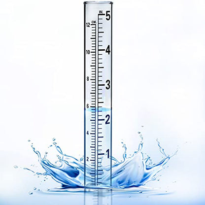 Plastic rain gauge replacement tube, 5'' capacity rain gauges replacement tubes for Yard Garden Outdoor Home, with Tube Brush, Best Rated (8 pcs)