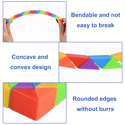 GOLDGE 24 Pack Mini Fidget Snake Cube Puzzle Toys Party Favors