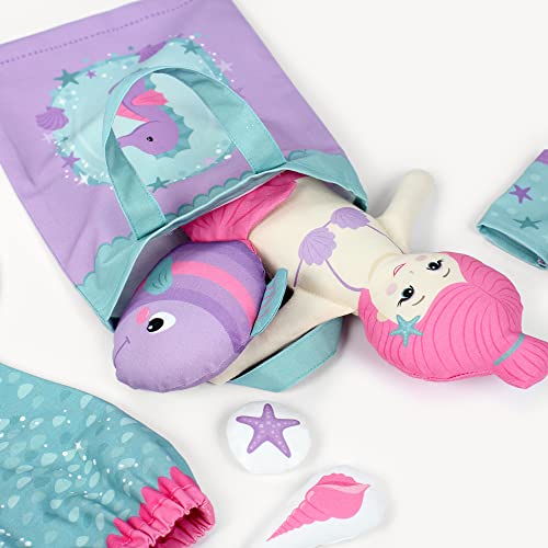 kullaloo Cut & Sew Fabric Panel – Mermaid Craft Sewing Kit for Kids Beginners – DIY for Girls & Boys (Underwater Tales) - color: Underwater Tales