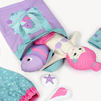 kullaloo Cut & Sew Fabric Panel – Mermaid Craft Sewing Kit for Kids Beginners – DIY for Girls & Boys (Underwater Tales) - color: Underwater Tales