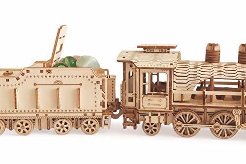 3D Wooden Steam Train Puzzle, DIY Assembly Train Model Kits, Wood Crafts STEM Brain Teaser Puzzle, Steam Train Christmas Birthday Gifts for Adults & Teens - color: Train