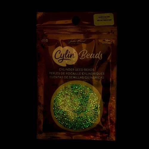 John Bead 25g Cylin Beads Grey Glow in Dark AB 11/0 Glass Cylindrical Seed Beads for Jewelry Bracelets Necklaces Earrings Making Embroidery - color: Grey Glow in Dark AB