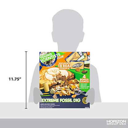 The Young Scientists Club Exploring Fossils, at-Home STEM Kits for Kids Age 8 and Up, Fossil Kits for Young Scientists, Dinosaur Experiments, Kids Dinosaur Parties