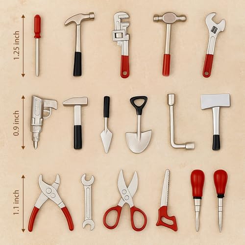17PCS1:12 Miniature Doll House Tools Metal Home Repair Multi-Tool Model Set