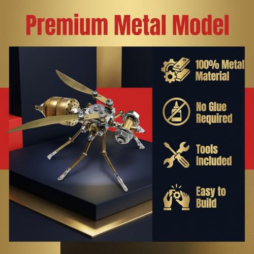 3D Metal Puzzle Steampunk Vespa Mechanical Model DIY Assembly for Adults 140+ PCS 2-3 Hours Build Desk Decor Christmas Birthday Gift for Men Father (Vespa) - style: Vespa