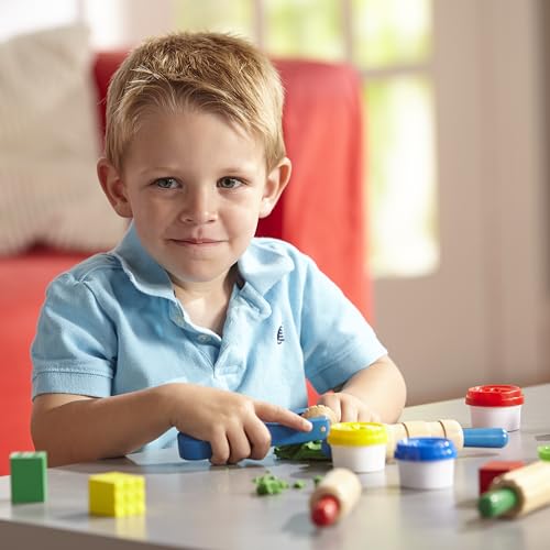 Melissa & Doug Shape, Model, and Mold Clay Activity Set - 4 Tubs of Modeling Dough and Tools