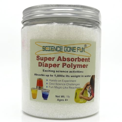 Super Absorbent Diaper Polymer Powder for Kids Science Experiments & Magic Tricks | Instant Water Gel Activity | Sodium Polyacrylate Crystal Powder | 1 lb