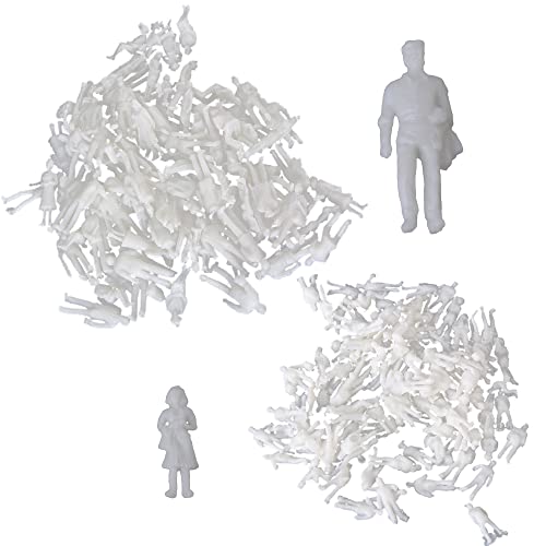 Plastic Miniature Scenes Model Figures 7.6x4mm 1:100 19x6mm 1:200 Pack of 200
