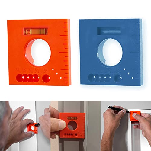 2PCS Marks Offset Ruler with Level - 5 in 1 Multifunction Ruler for Parallel Lines for Screws or Cutting Marking Offset Marking Tool Easily Scribe Trim for The Perfect fit