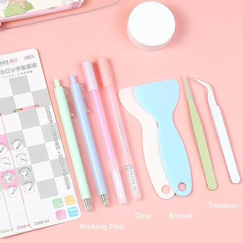 Doraking Scrapbooking Tools with Glue Tweezer Shovel Cutter Pen for Crafting, Scrapbooking, Card Making, Paper Crafts - color: White