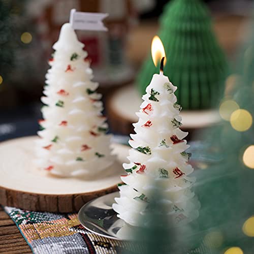 2PCS Christmas Tree Silicone Candle Molds, DIY 3D Tree Shape Molds for Candle Making DIY Scented Candle Home Party Deco Gifts Christmas Ornament(3.8") - color: 2Pcs Christmas Tree 3.8"