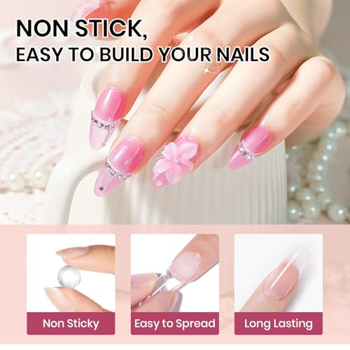 3d Nail Sculpting Gel Set: Clear White Solid Builder Gel for Nails - color: Clear Clear and White