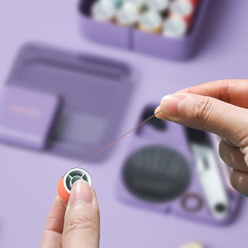 Sewing Kit, Needle and Thread Kit with Travel Sewing Supplies and Accessories for Adults,Kids,Beginner with Scissors,Sewing Needles Thimble,Thread,Seam RipperTape Measure etc (Purple) - color: Purple