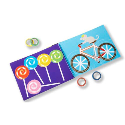 Melissa & Doug Tape Activity Book for Kids with 4 Easy-Tear Tape Rolls (Blue, Green, Red, Yellow) & 20 Reusable Scenes on Spiral-Bound Sheets, Road Trip Activities & Travel Toys for Kids Ages 4+ - size: 0.45 inch