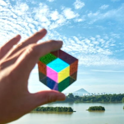 CMY Color Cube, 40mm Acrylic Prism, Educational Toys for Kids - size: 1pc 4cm