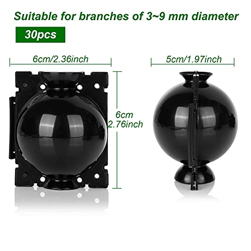 30 Pcs Air Layering Pods, 2 Inch Reusable Plant Root Boxes, PP