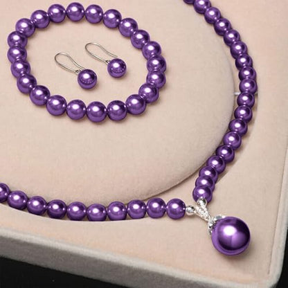 Dark Purple Pearl Bracelet Making Kit Gold Beads for Bracelets - color: 18-Dark Purple & Gold