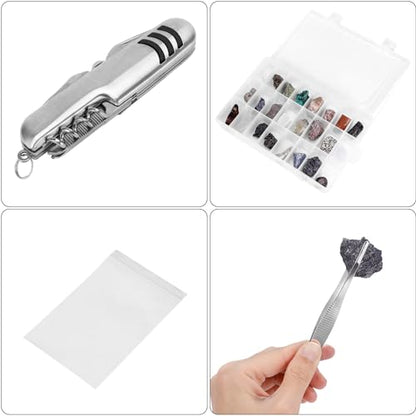 25 PCS Geology Rock Pick Equipment Kit 28 oz. Masonry Hammers