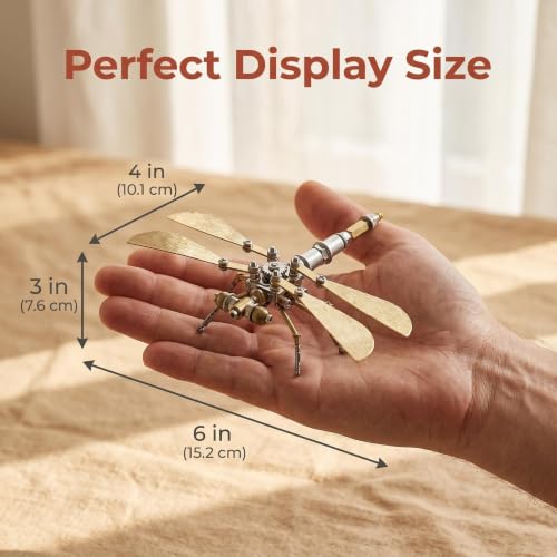 3D Metal Puzzle Kit for Adults Teens Steampunk Dragonfly 140+ Pcs Mechanical Assembly Models 3 Hours to Build Ideal for Gifts and Decorations (Ujinensis Dragonfly) - style: Ujinensis Dragonfly