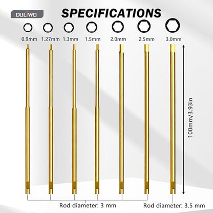 RC Hex Driver Screwdriver Bits 0.9–3.0mm Replacement 7PCS - color: 7-pcs Ti-coated Bits