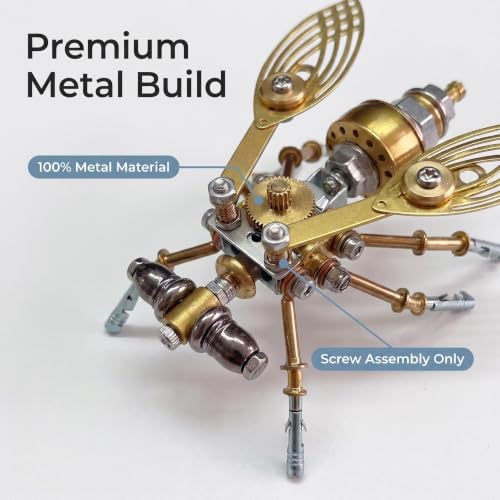 Steampunk Drosophila Insect 3D Metal Puzzle Model Mechanical Kits 2-3 Hours to Build DIY Assembly for Men Ideal for Gifts and Decorations (Drosophila melanogaster) - style: Drosophila melanogaster