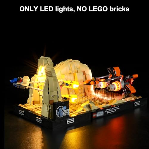 Vaodest Led Light for Lego 75380 Mos ESPA Podrace Diorama Building Blocks Model,Design and Configuration Compatible with Model 75380(Led Light Only, Not Building Block Kit) - style: 75380 Mos ESPA Podrace Diorama Set
