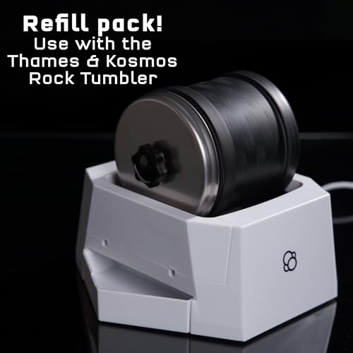 The Thames & Kosmos Rock Tumbler Refill Pack for use with The Thames & Kosmos Rock Tumbler, Essential STEM Tool for Kids | Includes Rough Rocks, Polishing Grit, Jewelry Settings