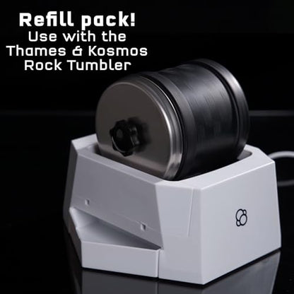 The Thames & Kosmos Rock Tumbler Refill Pack for use with The Thames & Kosmos Rock Tumbler, Essential STEM Tool for Kids | Includes Rough Rocks, Polishing Grit, Jewelry Settings