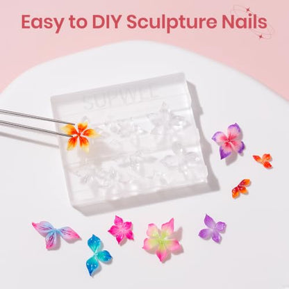 3D Nail Art Gel Clear and White Solid Builder Gel for Nails - color: Clear&White