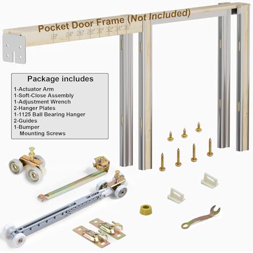 Sliding Pocket Door Single Direction Soft Close Rollers Kit - size: 1060-Single Direction Soft Operation