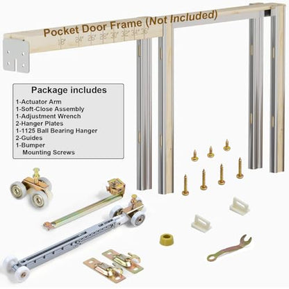 Sliding Pocket Door Single Direction Soft Close Rollers Kit - size: 1060-Single Direction Soft Operation