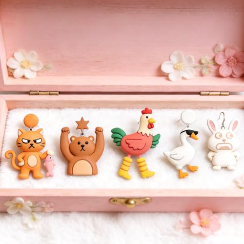 15Pcs Animal Polymer Clay Cutters Rabbit Duck Polymer Cutter for Clay Earrings Making Festival Jewelry DIY - color: Funny Animal