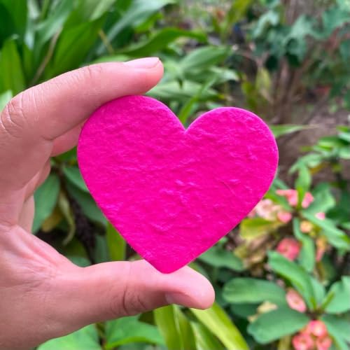 Handmade Thick Mulberry Paper Heart Embellishments 50 PCS, 2.75 x 3 Inch Colorful Hearts for Scrapbooking, Card Making, Junk Journal, Wedding, Valentine’s Day DIY Crafts - color: Heart Mixed Colors