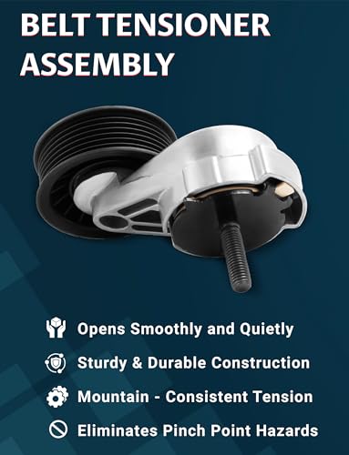 Serpentine Drive Belt Tensioner w/Pulley Kit for Grand Cherokee 5.2L/5.9L - size: 38116