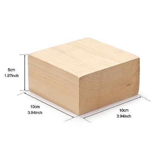 Basswood Carving Blocks - 2 Pack 4 x 4 x 2 inch Whittling Bass Wood Blocks Wood Carving Kit for Beginners, Soft Woodworking Blanks for Whittling, Use for Home, Crafts, Arts, DIY Projects - size: 2 PACK 4 x 2 x 2 Inch