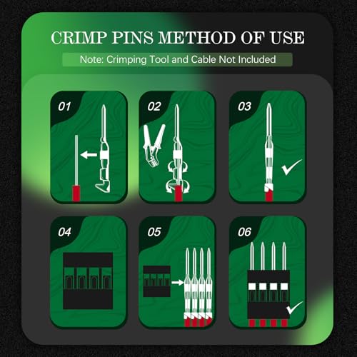 50 Sets / 250 Pieces for Dupont 2.54mm 4Pin Black Male Connector - size: 4-Pin Male, style: Black-Single Row