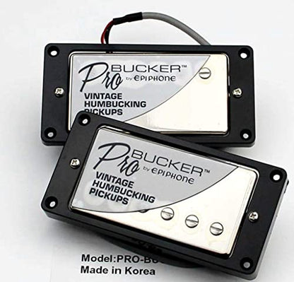 1 Set ProBucker Alnico Bridge&Neck Pickups with Pro Wiring Harness Pots&3 Way Switches Universal for Electric Guitar (Chrome (Black Ring)) - color: Chrome (Black ring)
