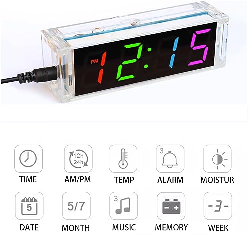 Gikfun Colorful Digital LED Electronic Alarm Clock DIY Kits Soldering Practice Learning Project EK1973