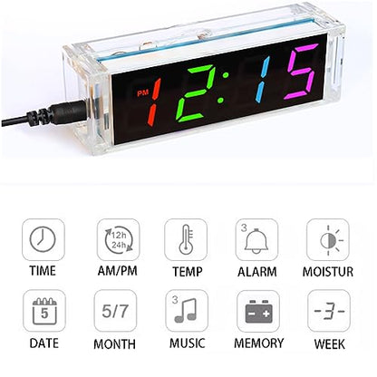 Gikfun Colorful Digital LED Electronic Alarm Clock DIY Kits Soldering Practice Learning Project EK1973