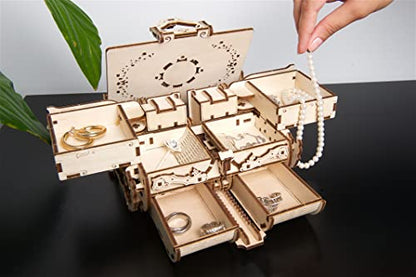UGEARS Antique Box, Model Kit, 3D Puzzle, Wooden Model Kits for Adults Puzzle, Box DIY Kits for Adult Mechanical Models Brain Teaser