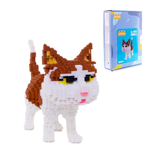 Cat Micro Building Blocks Set, Animal Yellow Cat DIY Mini 3D Building Toy Bricks Kit Gift for Adults and Kids,4800 Pieces - color: Yellow Cat
