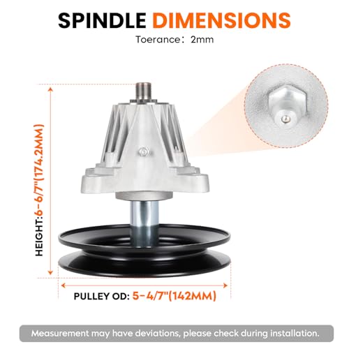 ILONPA (2 Pack 618-06991 918-06991 42 inch Deck Mower Spindle Assembly Replaces for Troy Bilt MTD Craftsman T1000 T1400 T1200 T1800 TB42 TB2246, for Huskee LT4200 Bronco Tractor - size: 2 Spindles