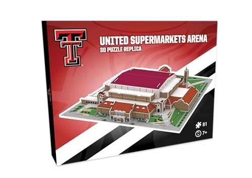 Pro Lion 3D Jigsaw Puzzle of Texas Tech Red Raiders Basketball Stadium - 81 Pieces | 2 Hour Build Time | Home of Texas Tech Basketball Team | NCAA Basketball Gifts for Boys, Men & Kids Aged 8 & Up - color: Home of Texas Tech Basketball Team
