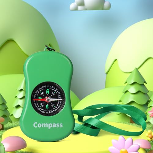 Explorer Kit Compass| Essential Outdoor Adventure Gear (Compass & Whistle Included) | Develops Sense of Direction. - color: Green